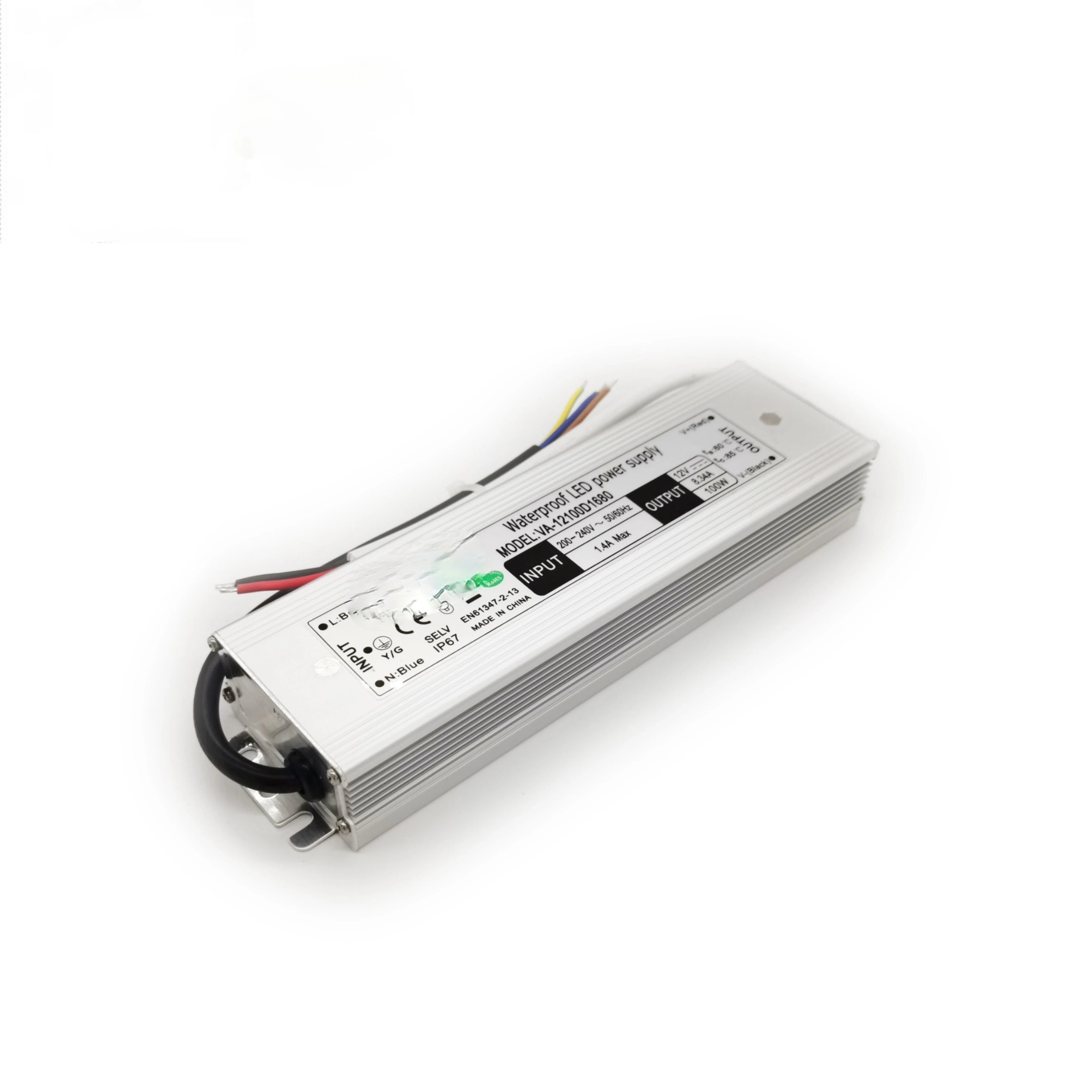 IP67 waterproof electronic led driver 12V 8.33A 100W constant voltage LED Driver
IP67 waterproof electronic led driver 12V 8.33A 100W constant voltage LED Driver