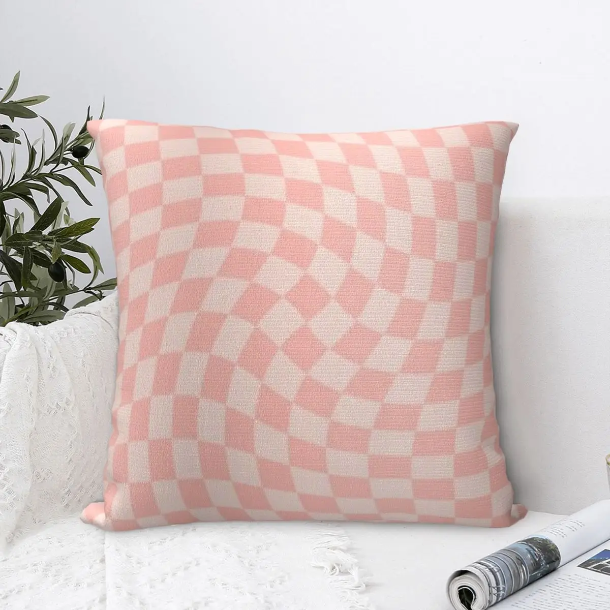 

Check V - Lilac Twist Cover Pillowcase Back Cushion Case Zip Sofa Waist Support Pillow Girl's Heart Removable And Washable Cute