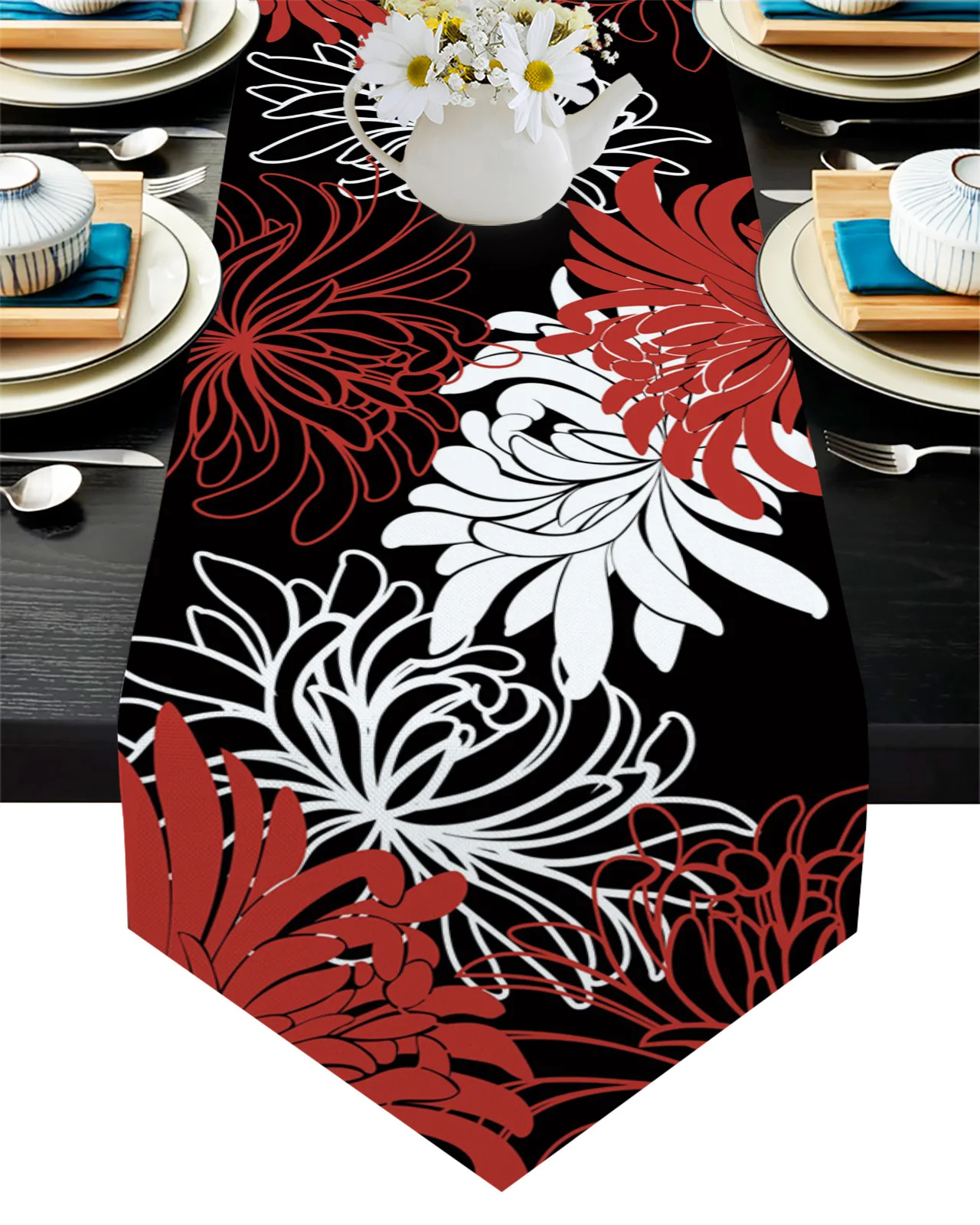 Цветочная Красная белая черная Хризантема скатерть для стола в деревенском стиле Бохо свадебное украшение скатерть для вечерние Дома кухн... 
Цветочная Красная белая черная Хризантема скатерть для стола в деревенском стиле Бохо свадебное украшение скатерть для вечерние Дома кухн...