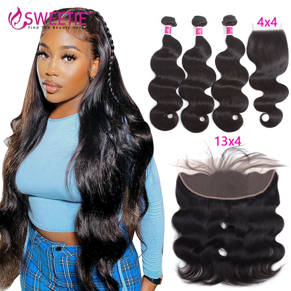 Brazilian Body Wave 4X4 13X4 Ear To Ear Lace Frontal Closure With Bundles Remy Human Hair Bundle With Lace Frontal Baby Hair
Brazilian Body Wave 4X4 13X4 Ear To Ear Lace Frontal Closure With Bundles Remy Human Hair Bundle With Lace Frontal Baby Hair