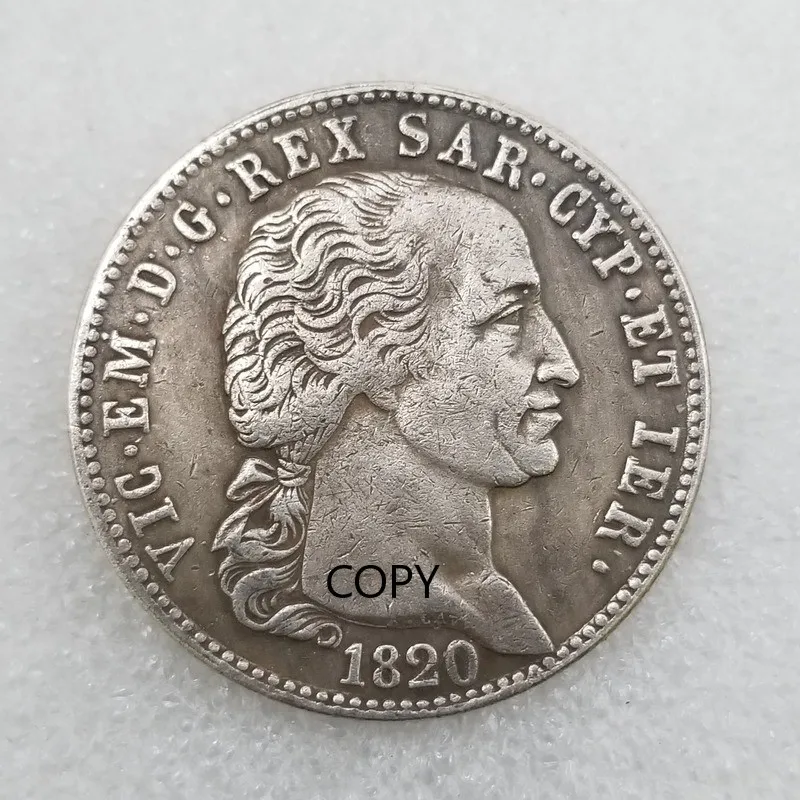 Italy 1820 Silver Plated Commemorative Collector Coin Gift Lucky Challenge Coin COPY COIN
Italy 1820 Silver Plated Commemorative Collector Coin Gift Lucky Challenge Coin COPY COIN