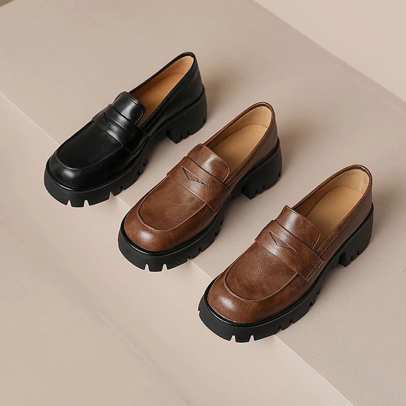 Osunlina Woman's Pumps Round Toe Genuine Leather Platform Comfortable Soft Loafers Slip On 4.5cm High Heels Casual Shoes Lady
Osunlina Woman's Pumps Round Toe Genuine Leather Platform Comfortable Soft Loafers Slip On 4.5cm High Heels Casual Shoes Lady