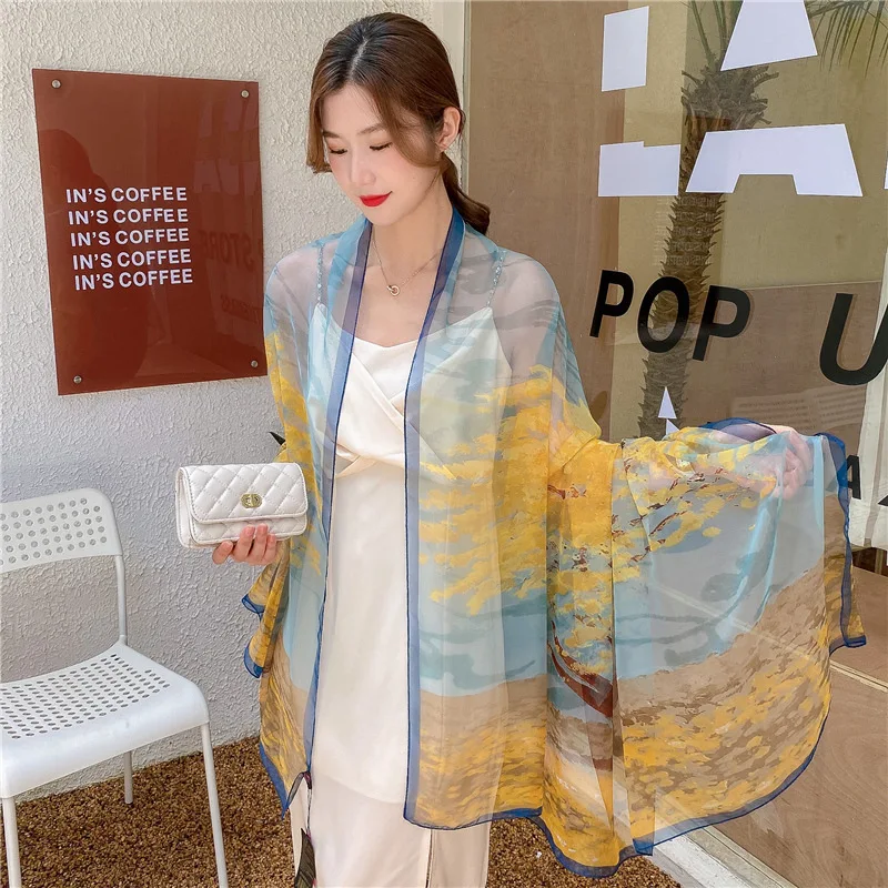 Luxury Ginkgo Tree Women Scarves Mixed Color Summer Sun Protection Shawl Chiffon Neckerchief Exchange Gifts Wedding Decoration
Luxury Ginkgo Tree Women Scarves Mixed Color Summer Sun Protection Shawl Chiffon Neckerchief Exchange Gifts Wedding Decoration