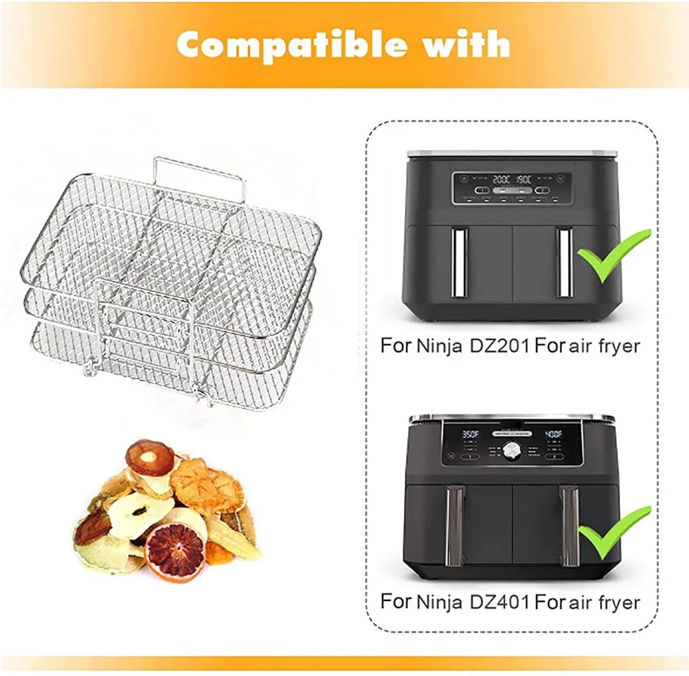 Large Air Fryer Rack 3-Tier Support Easy Clean Air Fryer Accessories Dehydrator Rack Toast Rack Grill Rack Grid For Air Fryer
Large Air Fryer Rack 3-Tier Support Easy Clean Air Fryer Accessories Dehydrator Rack Toast Rack Grill Rack Grid For Air Fryer