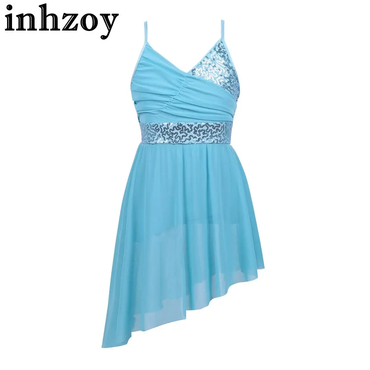 Kids Girls Latin Lyrical Dance Dress Spaghetti Shoulder Straps V-Neck Sequined Irregular Hem Leotards Dress Performance Costume
Kids Girls Latin Lyrical Dance Dress Spaghetti Shoulder Straps V-Neck Sequined Irregular Hem Leotards Dress Performance Costume