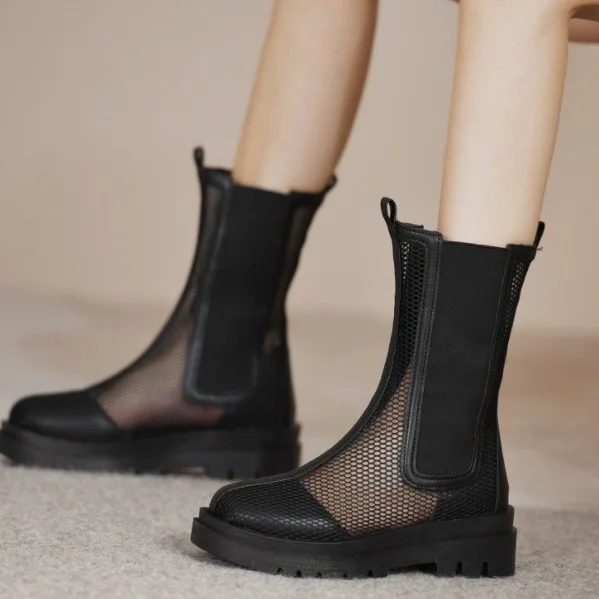 Women's Boots Round Toe Rear Zipper Black Mesh Sandals Woman 2021 Summer New Fashion Platform Shoes Women Chesil Sandal
Women's Boots Round Toe Rear Zipper Black Mesh Sandals Woman 2021 Summer New Fashion Platform Shoes Women Chesil Sandal