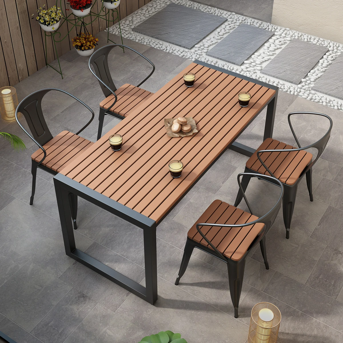 TLL Occasional Table and Chair Combination Outdoor Courtyard Outdoor Plastic Wood Garden Balcony Barbecue Shop
TLL Occasional Table and Chair Combination Outdoor Courtyard Outdoor Plastic Wood Garden Balcony Barbecue Shop