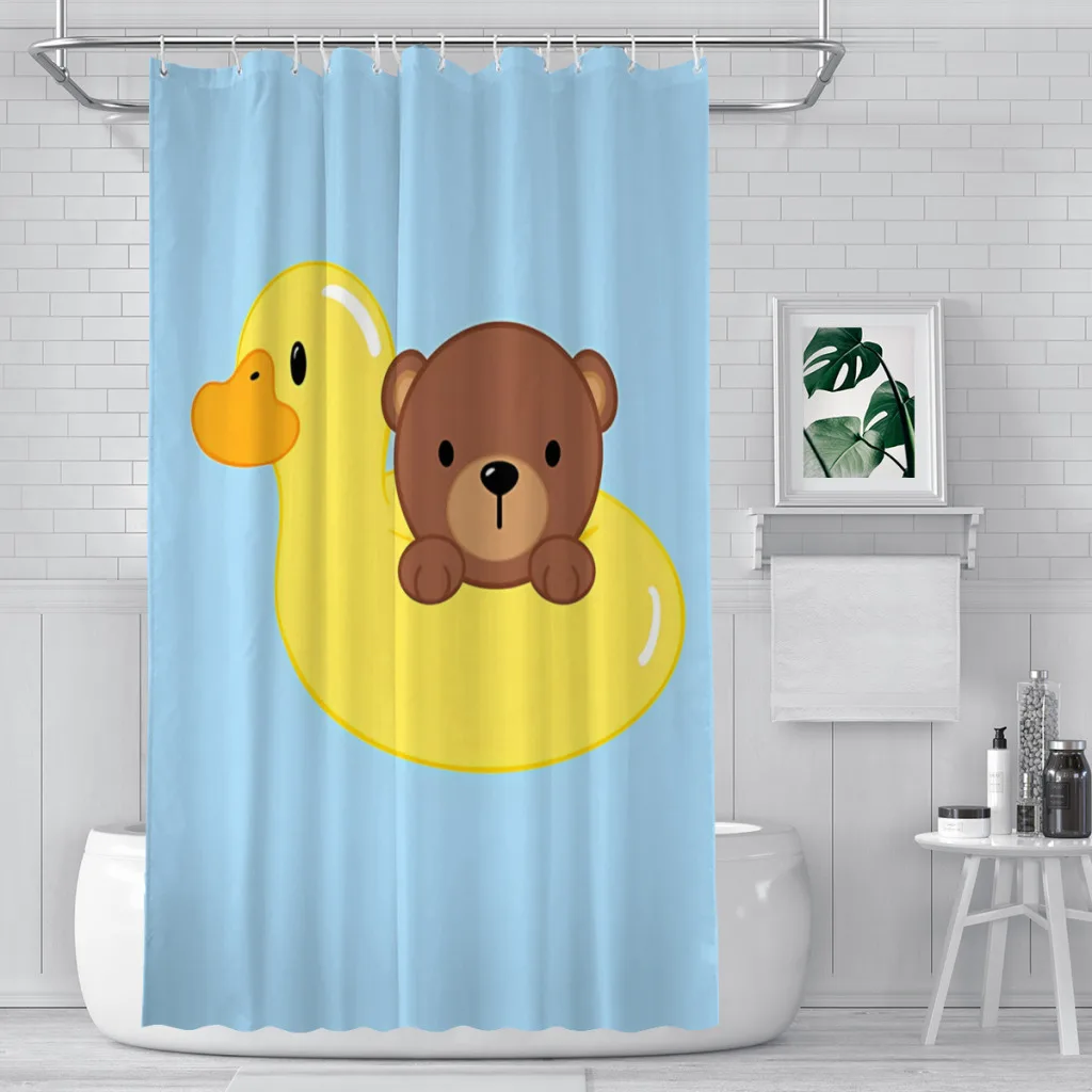 Cute In Rubber Duck Shower Curtains Bear Waterproof Fabric Funny Bathroom Decor with Hooks Home Accessories
Cute In Rubber Duck Shower Curtains Bear Waterproof Fabric Funny Bathroom Decor with Hooks Home Accessories