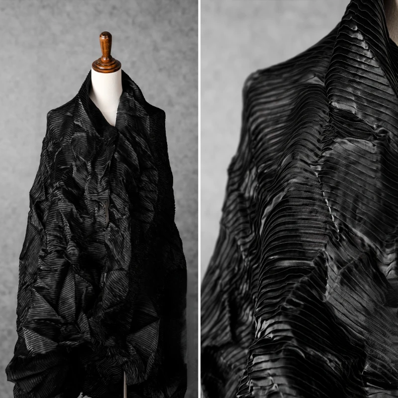 Black Pleated Fabric Texture Creative Fashion Shirt Skirt Designer Wholesale Cloth for Diy Sewing Meters Material
Black Pleated Fabric Texture Creative Fashion Shirt Skirt Designer Wholesale Cloth for Diy Sewing Meters Material