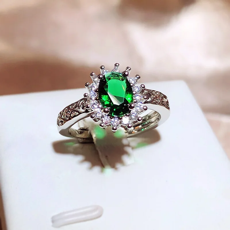 100% S925 Sterling Silver Green Emerald Ring Females Fine Anillos De Wedding Bands Bizuteria Silver 925 Jewelry Origin Emerald
100% S925 Sterling Silver Green Emerald Ring Females Fine Anillos De Wedding Bands Bizuteria Silver 925 Jewelry Origin Emerald