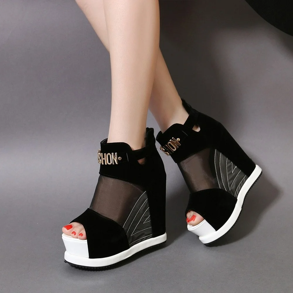 Womens Peep Toe Wedge High Heel Breathable Sandals Ankle Summer Booties Stylish Shoes Black New 20222022
Womens Peep Toe Wedge High Heel Breathable Sandals Ankle Summer Booties Stylish Shoes Black New 20222022