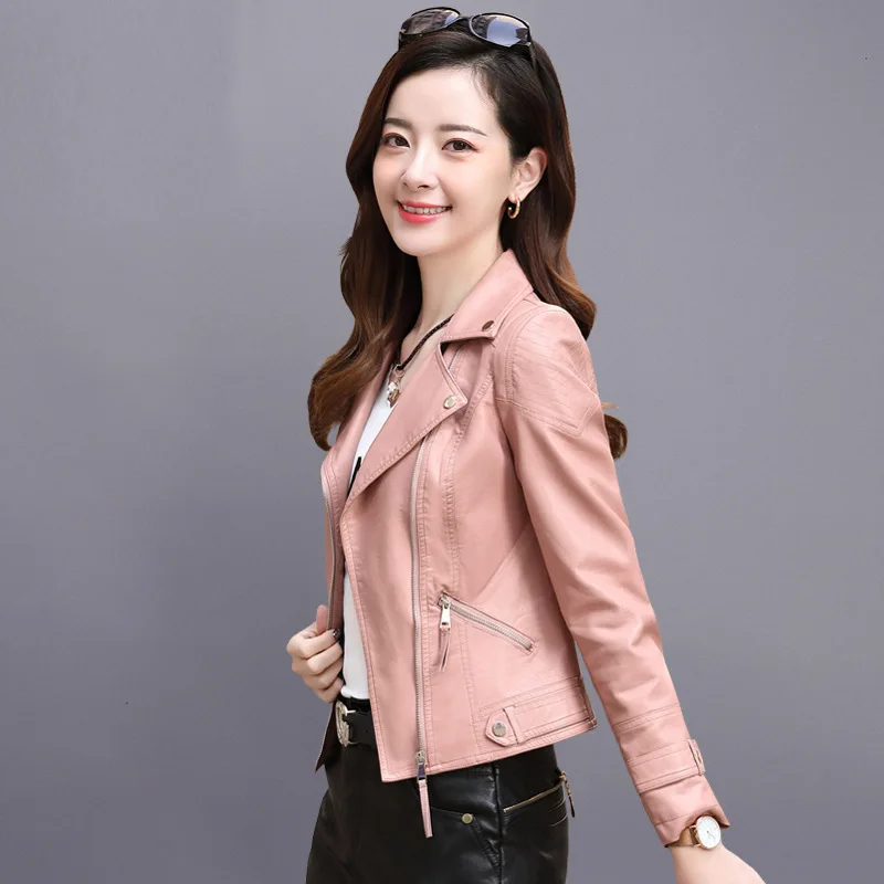 New 2022 Spring Autumn Pu Faux Leather Jacket Women Zipper Slim Short Biker Jackets Coat Female Outwear Veste Femme Tops V50
New 2022 Spring Autumn Pu Faux Leather Jacket Women Zipper Slim Short Biker Jackets Coat Female Outwear Veste Femme Tops V50