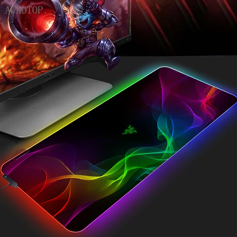 Large RGB Razer Mouse Pad XXL Anime Gaming Mousepad LED Mause Pad Gamer Accessories Mouse Carpet PC Desk Mat With Backlit Table
Large RGB Razer Mouse Pad XXL Anime Gaming Mousepad LED Mause Pad Gamer Accessories Mouse Carpet PC Desk Mat With Backlit Table