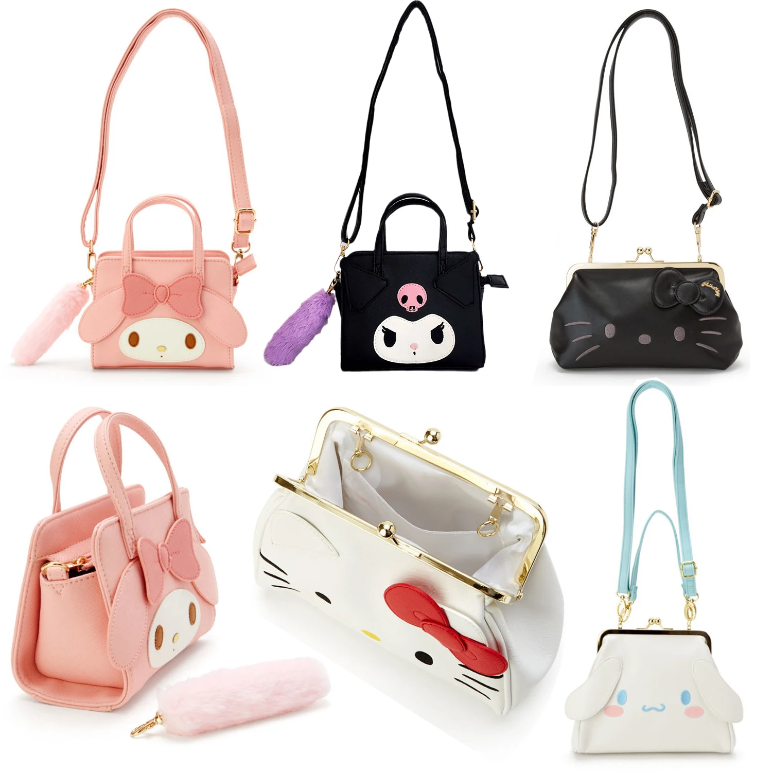 Sanrios Kuromi Cinnamoroll Mymelody kawaii Cartoon PU Shoulder Messenger Bag JK Lolita Handbag Metal buckle zipper storage Bag
Sanrios Kuromi Cinnamoroll Mymelody kawaii Cartoon PU Shoulder Messenger Bag JK Lolita Handbag Metal buckle zipper storage Bag