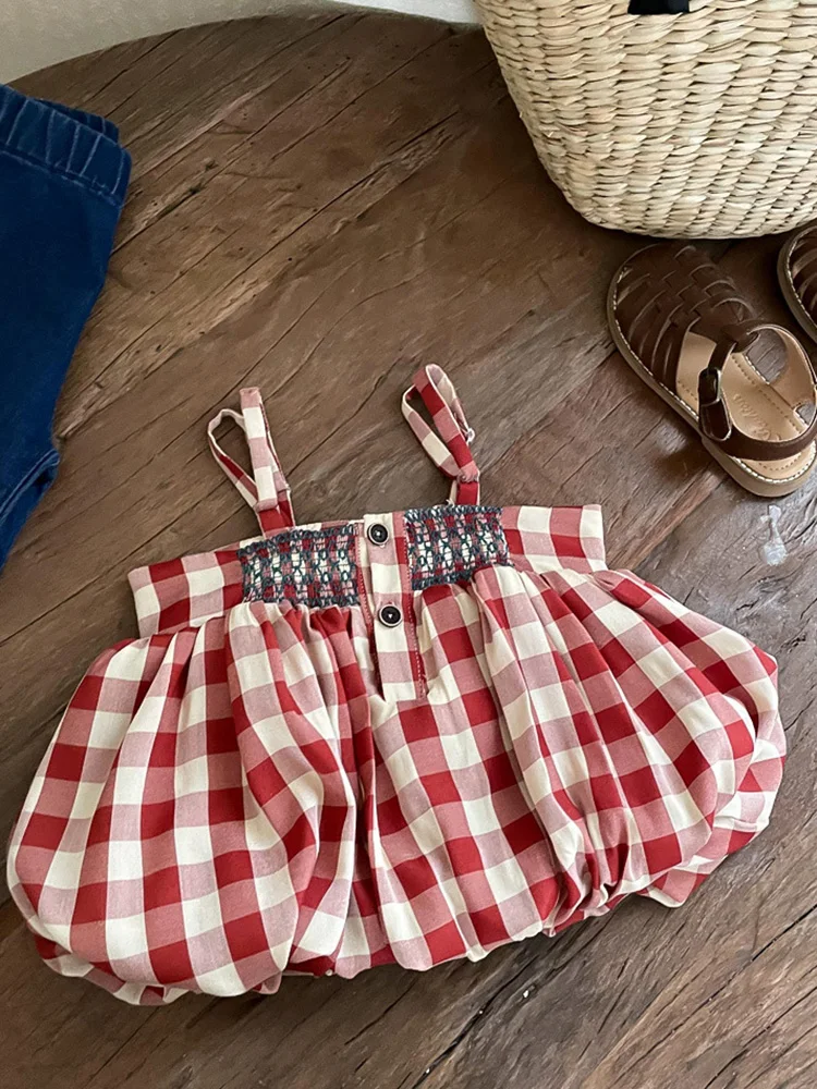 Princess Yuyu Girls Summer New Korean Version of The Plaid Camisole Girl Baby Cute Lantern Camisole Vest
Princess Yuyu Girls Summer New Korean Version of The Plaid Camisole Girl Baby Cute Lantern Camisole Vest