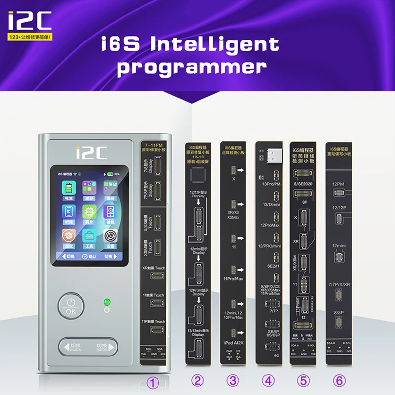 I2C i6S Intelligent Programmer For iPhone 6-13 Pro Max Photosensitive Original Color Battery Fingerprint Dot Matrix Repair tools
I2C i6S Intelligent Programmer For iPhone 6-13 Pro Max Photosensitive Original Color Battery Fingerprint Dot Matrix Repair tools