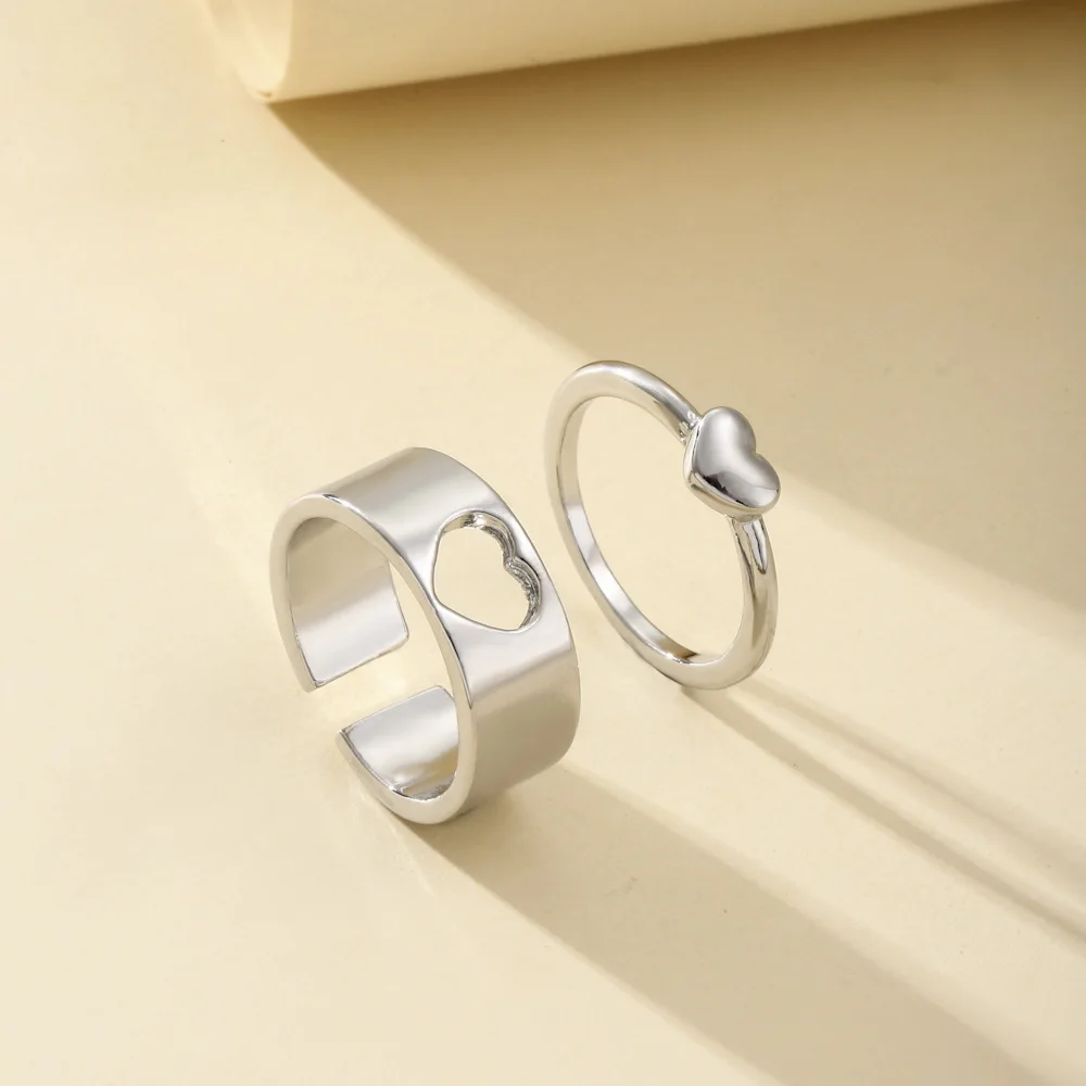 2 Pcs Love Heart Ring Set For Couples Matching Ring For Him For Her Cute Heart Ring Anniversary Dainty Stacking Ring Couple Gift
2 Pcs Love Heart Ring Set For Couples Matching Ring For Him For Her Cute Heart Ring Anniversary Dainty Stacking Ring Couple Gift
