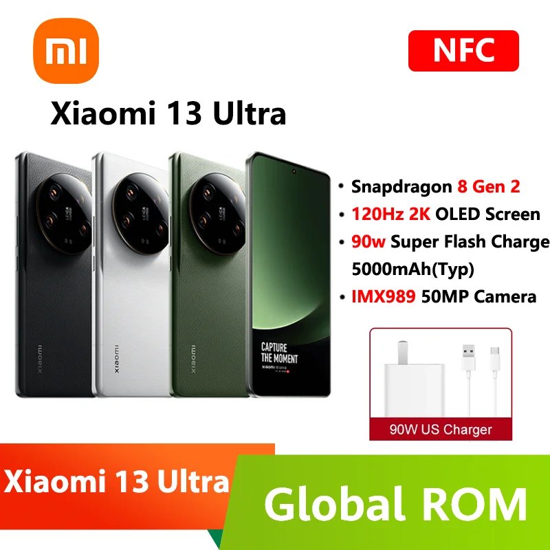

Xiaomi Mi 13 Ultra 5G Phone Snapdragon 8 Gen 2 256GB/512GB/1TB 50MP 90W Fast Charge 120Hz 5000mAh 2K 6.73"Screen