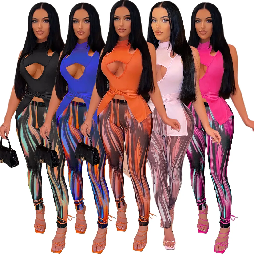 Summer Women Streetwear Casual Two Piece Set Fashion Lace Up Cutout T-Shirt Top and Bodycon Printed Pants Club Sexy Outfits
Summer Women Streetwear Casual Two Piece Set Fashion Lace Up Cutout T-Shirt Top and Bodycon Printed Pants Club Sexy Outfits