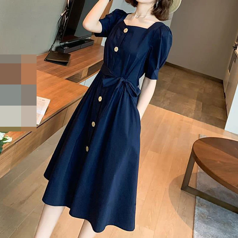 Dress women's 2021 summer new square collar slim single-breasted mid-length harajuku dress vintage vestido de mujer
Dress women's 2021 summer new square collar slim single-breasted mid-length harajuku dress vintage vestido de mujer
