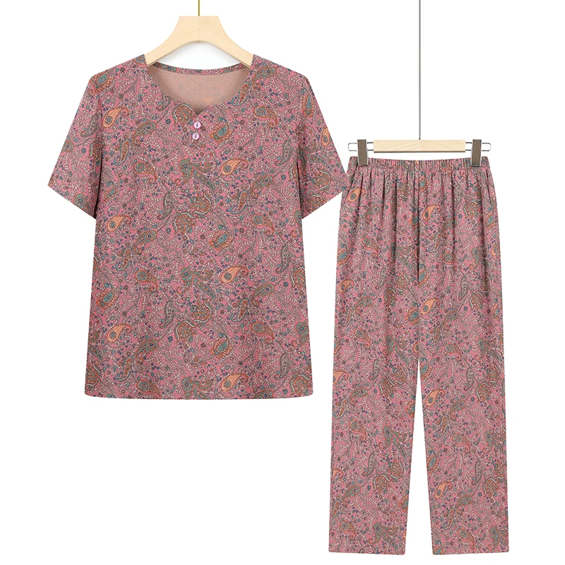 Two-Piece Sets for Middle-Aged and Elderly Mothers, Short-Sleeved T-Shirt and Pant Suit, Grandma Outifits, Summer, XL-5XL, 2023
Two-Piece Sets for Middle-Aged and Elderly Mothers, Short-Sleeved T-Shirt and Pant Suit, Grandma Outifits, Summer, XL-5XL, 2023