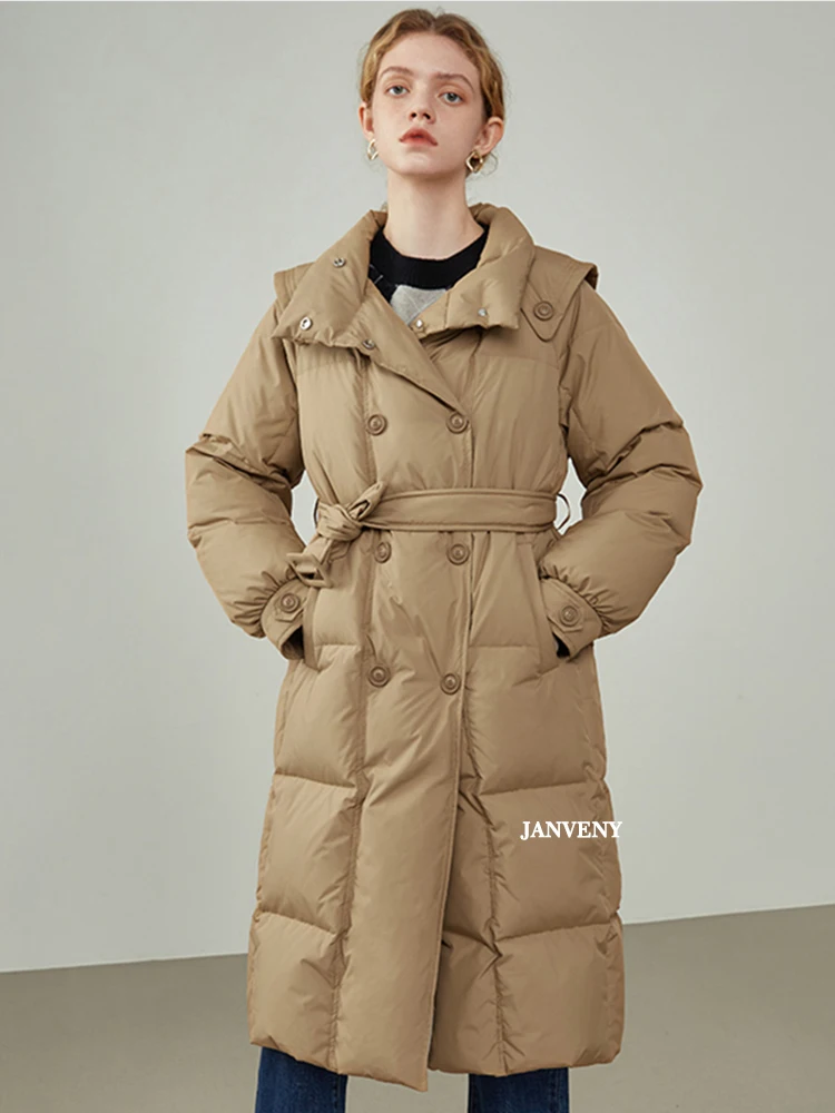 Janveny 2022 New Winter Stand Up Collar Slimming Lace Up Long Puffer Jacket Women Thickened Warm Double Breasted Duck Down Coat
Janveny 2022 New Winter Stand Up Collar Slimming Lace Up Long Puffer Jacket Women Thickened Warm Double Breasted Duck Down Coat