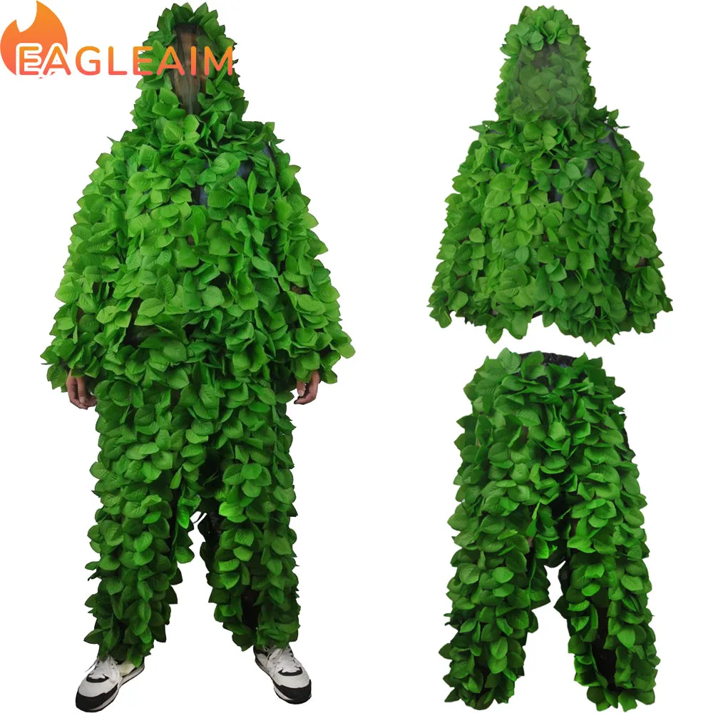 Камуфляжный костюм Ghillie, костюм с 3D рисунком листьев, дышащий костюм Geely для джунглей, леса, охоты, дикой природы
Камуфляжный костюм Ghillie, костюм с 3D рисунком листьев, дышащий костюм Geely для джунглей, леса, охоты, дикой природы