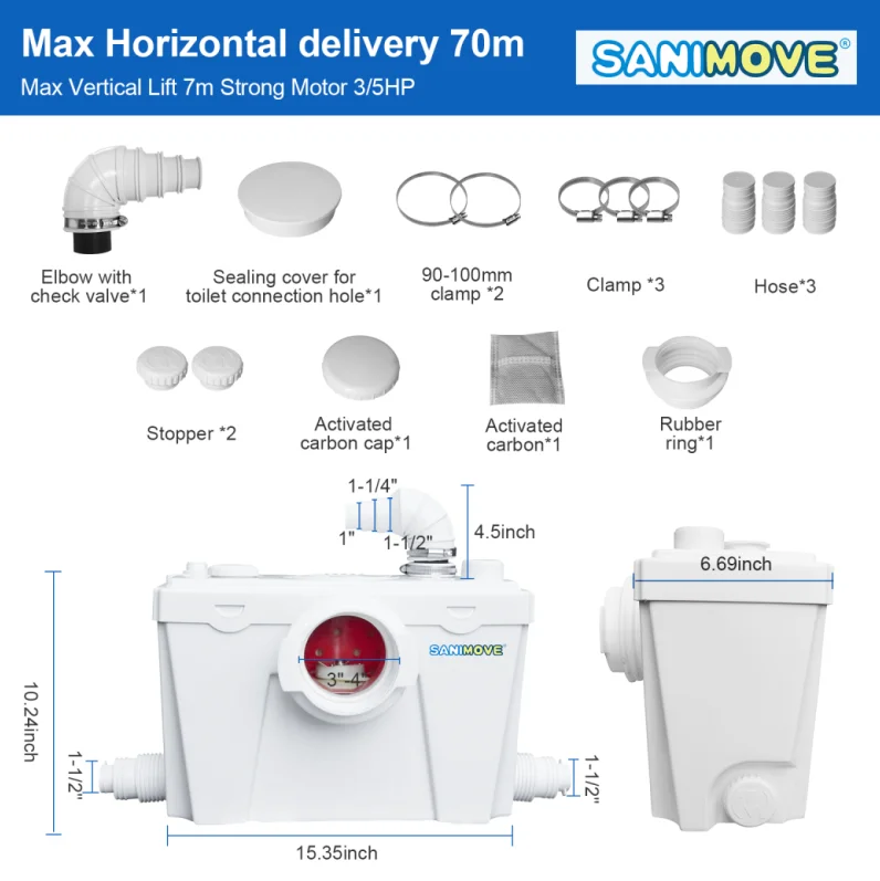 Hocanflo 500W High Pressure Electric Domestic Sewage Pump Extra Large Capacity For Treatment Toilet Sink Shower Macerator Pump
Hocanflo 500W High Pressure Electric Domestic Sewage Pump Extra Large Capacity For Treatment Toilet Sink Shower Macerator Pump