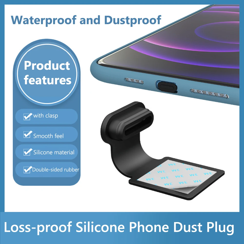 Loss-proof Silicone Phone Dust Plug Universal Integrated Charging Port Plug Waterproof 0.4mm Ultra-Thin for iPhone Micro Type-C
Loss-proof Silicone Phone Dust Plug Universal Integrated Charging Port Plug Waterproof 0.4mm Ultra-Thin for iPhone Micro Type-C