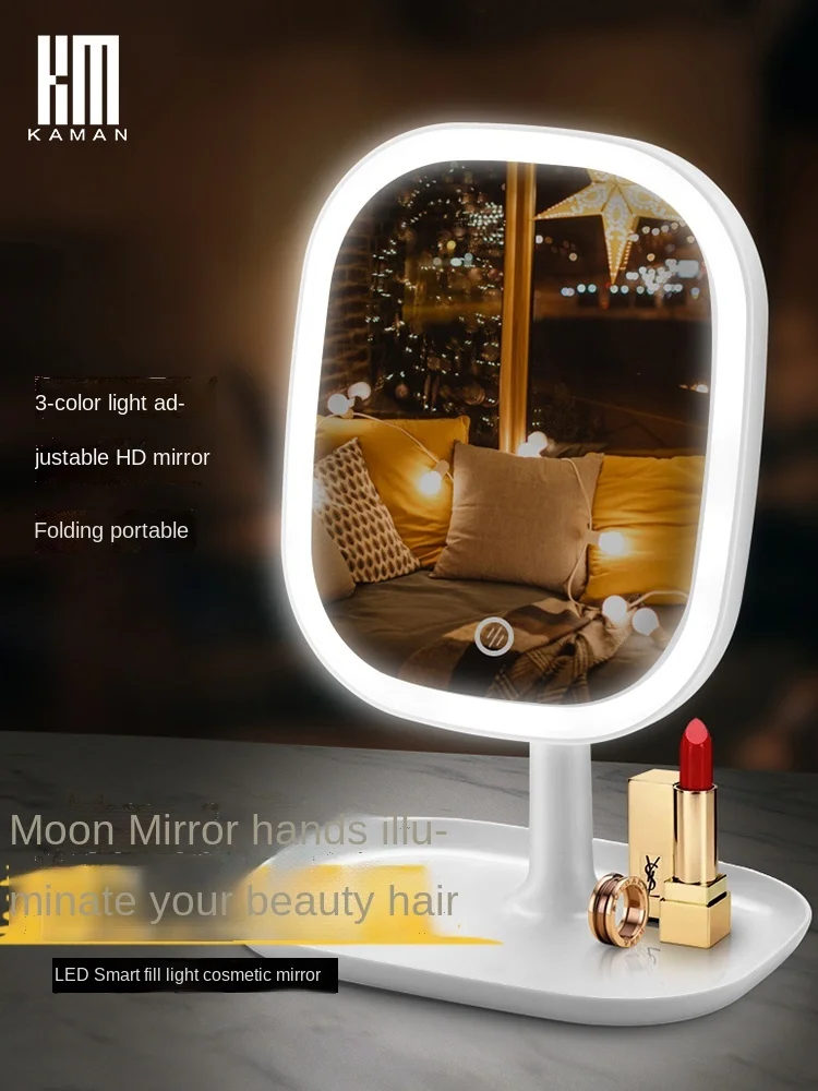 Led Make-up Desktop Fill with Light Small Household Desk Foldable and Portable Dressing Mirror 
Led Make-up Desktop Fill with Light Small Household Desk Foldable and Portable Dressing Mirror