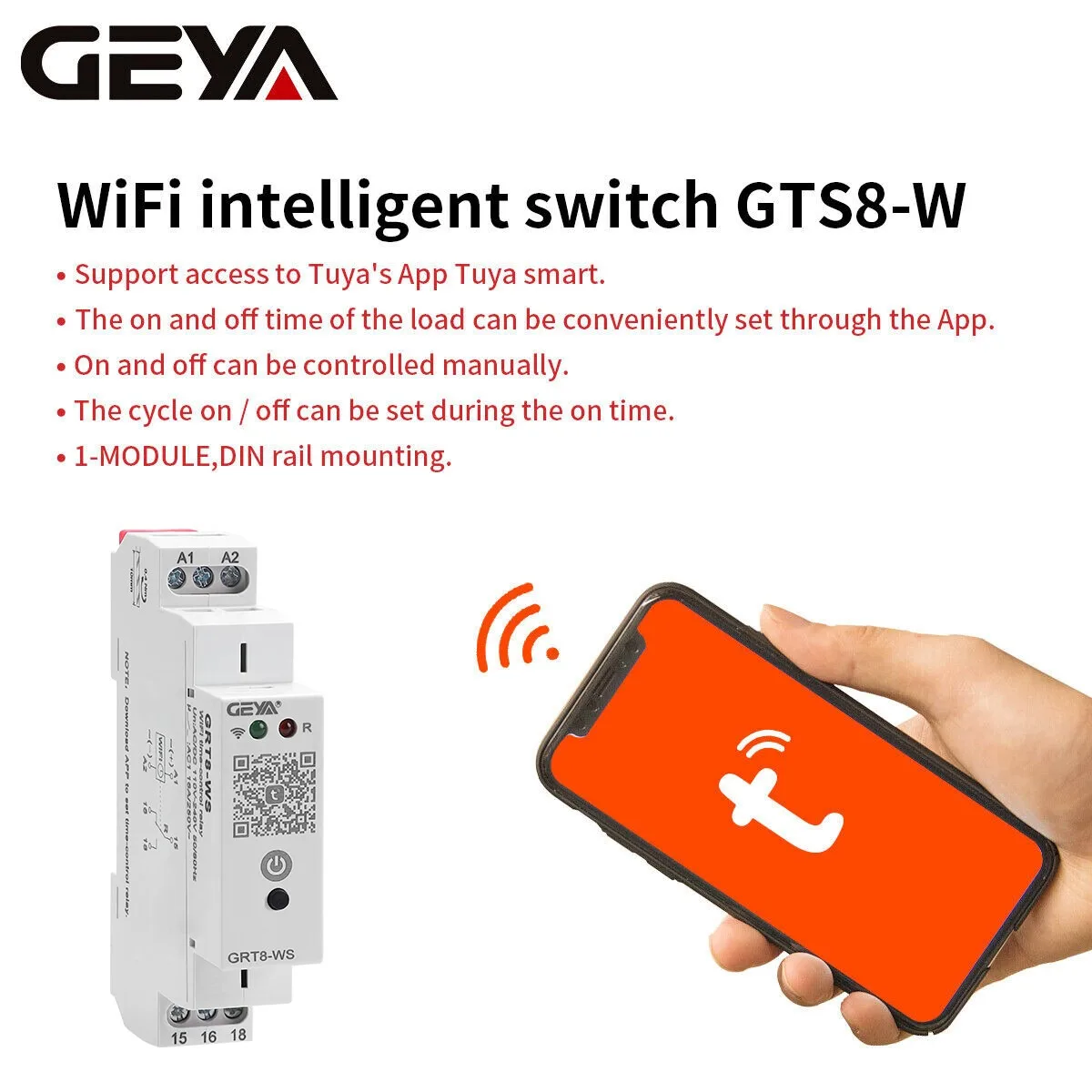 GEYA Wi-Fi реле управления временем для умного дома
GEYA Wi-Fi реле управления временем для умного дома