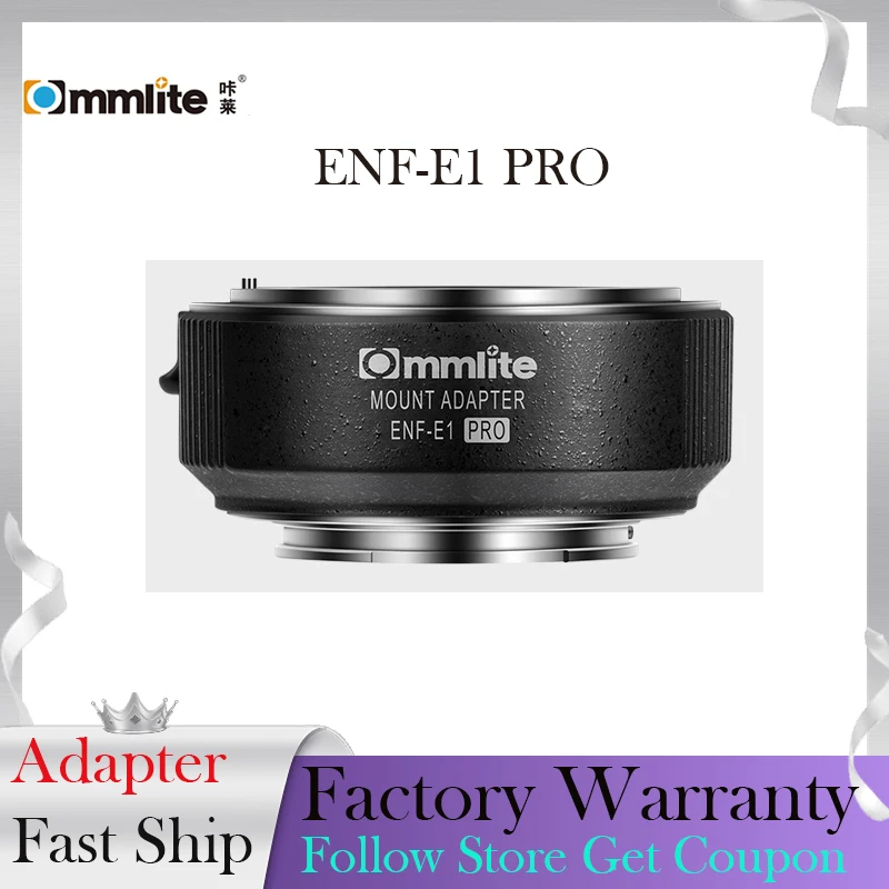 Электронный адаптер для объектива Commlite CM-ENF-E1 PRO с автофокусом от F-Mount Lens до E-Mount Camera Support Sony A9 A6300 A7RIII
Электронный адаптер для объектива Commlite CM-ENF-E1 PRO с автофокусом от F-Mount Lens до E-Mount Camera Support Sony A9 A6300 A7RIII