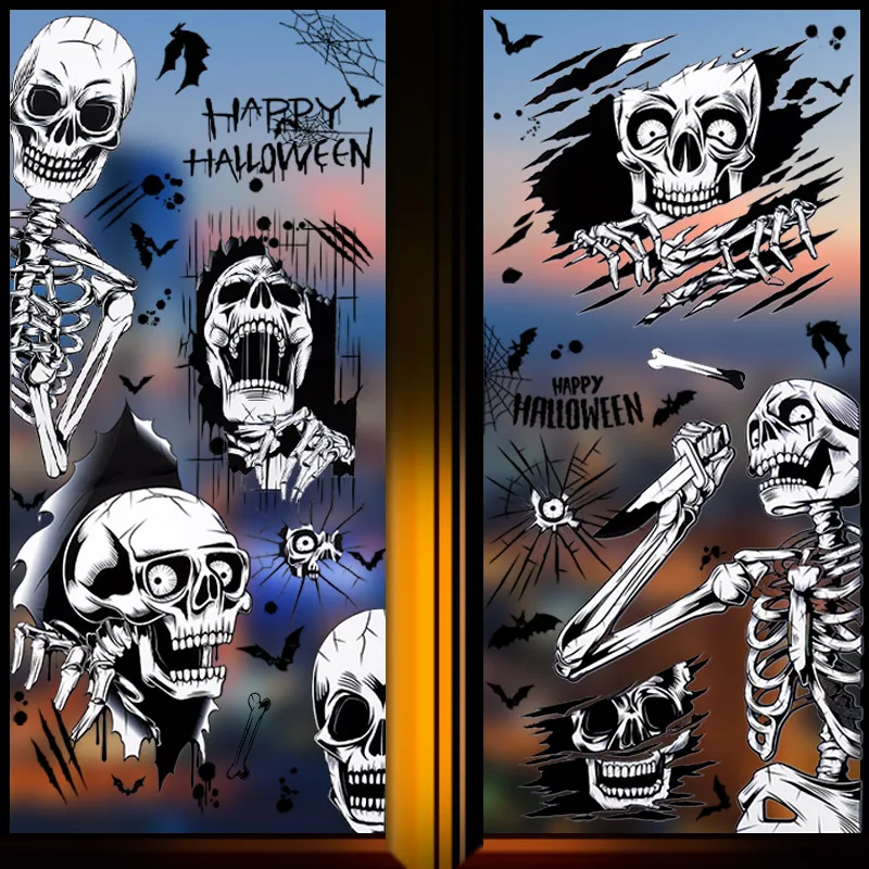 2023 Halloween Decoration Window Stickers Horror Bat Skull Head Skeleton PVC Window Sticker For Happy Halloween Party Wall Decal
2023 Halloween Decoration Window Stickers Horror Bat Skull Head Skeleton PVC Window Sticker For Happy Halloween Party Wall Decal