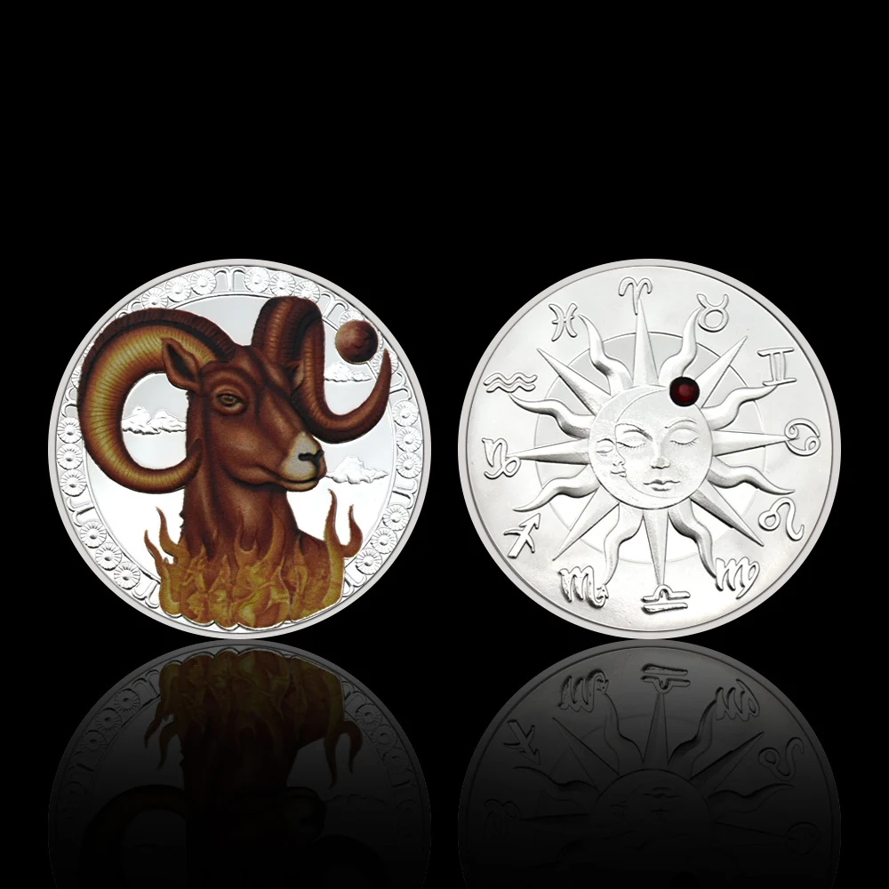 Colorful Aries Silver Plated Metal Commemorative Coins Twelve Constellations Challenge Coins Art Crafts Worth To Collect
Colorful Aries Silver Plated Metal Commemorative Coins Twelve Constellations Challenge Coins Art Crafts Worth To Collect