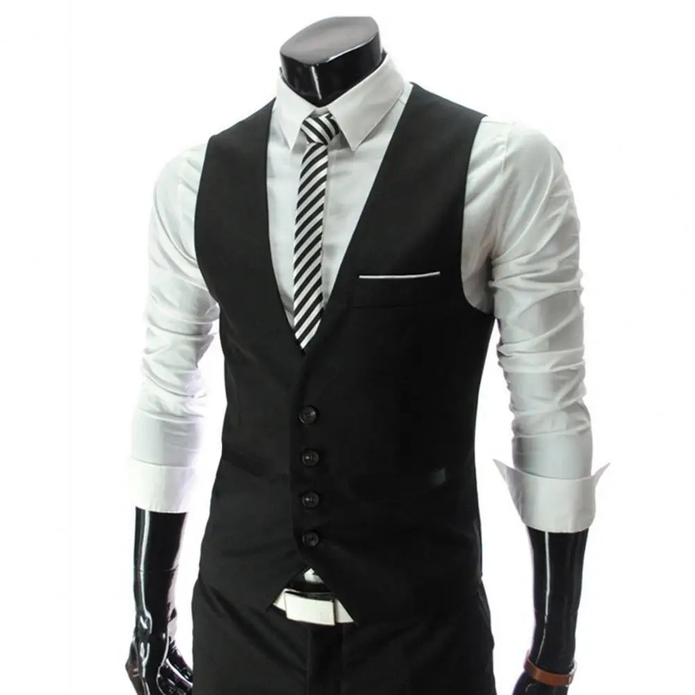 Men's Suit Vest Sleeveless Pockets Simple Solid Color Men Trendy Formal Business Vest Workwear for Party Prom жилет мужской
Men's Suit Vest Sleeveless Pockets Simple Solid Color Men Trendy Formal Business Vest Workwear for Party Prom жилет мужской