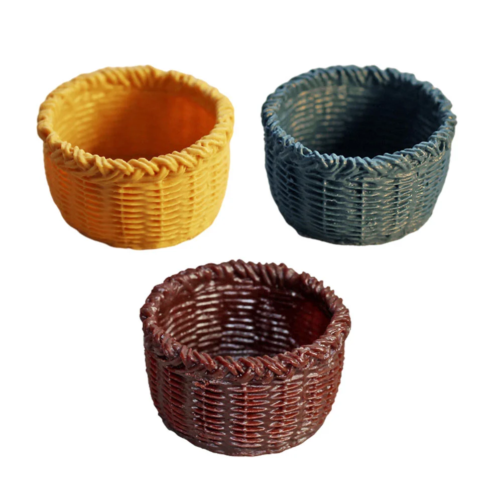 3 Pcs Miniature Dollhouse Accessories Basket Resin Ornament Small Decor Model Toy Micro Scene
3 Pcs Miniature Dollhouse Accessories Basket Resin Ornament Small Decor Model Toy Micro Scene