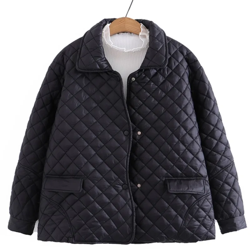 4XL Autumn Winter Parkas Plus Size Women's Clothing 2022 Fashion Argyle Down Padded Coat Lapel Warm Wadded Jacket
4XL Autumn Winter Parkas Plus Size Women's Clothing 2022 Fashion Argyle Down Padded Coat Lapel Warm Wadded Jacket