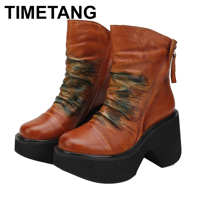 2023 Retro Vintage Platform Female Mid-Calf Boots Handmade Round Toe Med Heels Shoes For Women Genuine Leather Boots Woman
2023 Retro Vintage Platform Female Mid-Calf Boots Handmade Round Toe Med Heels Shoes For Women Genuine Leather Boots Woman