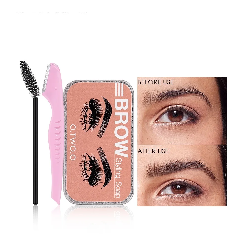 

O.TWO.O Eyebrow Soap Wax With Trimmer Fluffy Feathery Eyebrows Pomade Gel For Eyebrow Styling Makeup Soap Brow Sculpt Lift