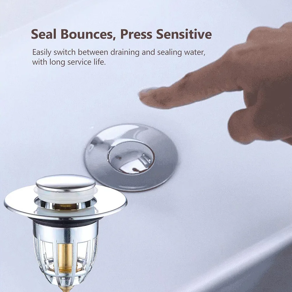 Universal Pop-Up Drain Filter Bounce Core Basin Sink Plug Hair Catcher Deodorant Bath Stopper Kitchen Bathroom Tool
Universal Pop-Up Drain Filter Bounce Core Basin Sink Plug Hair Catcher Deodorant Bath Stopper Kitchen Bathroom Tool