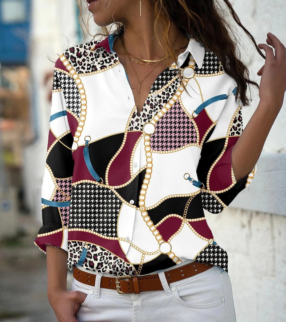 Long Sleeve Luxury Shirts For Women Fashion Blouse 3d Print Shirts Daily High Quality Temperament Women's Casual Clothing
Long Sleeve Luxury Shirts For Women Fashion Blouse 3d Print Shirts Daily High Quality Temperament Women's Casual Clothing