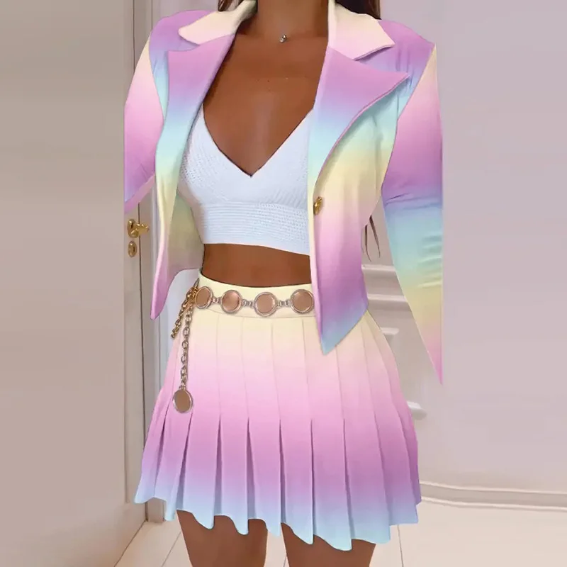 2022 New Women Slim Fit 2PCS Matching Set Summer Long Sleeve Short Top Mini Pleated Skirt Ladies Outfit Streetwear
2022 New Women Slim Fit 2PCS Matching Set Summer Long Sleeve Short Top Mini Pleated Skirt Ladies Outfit Streetwear