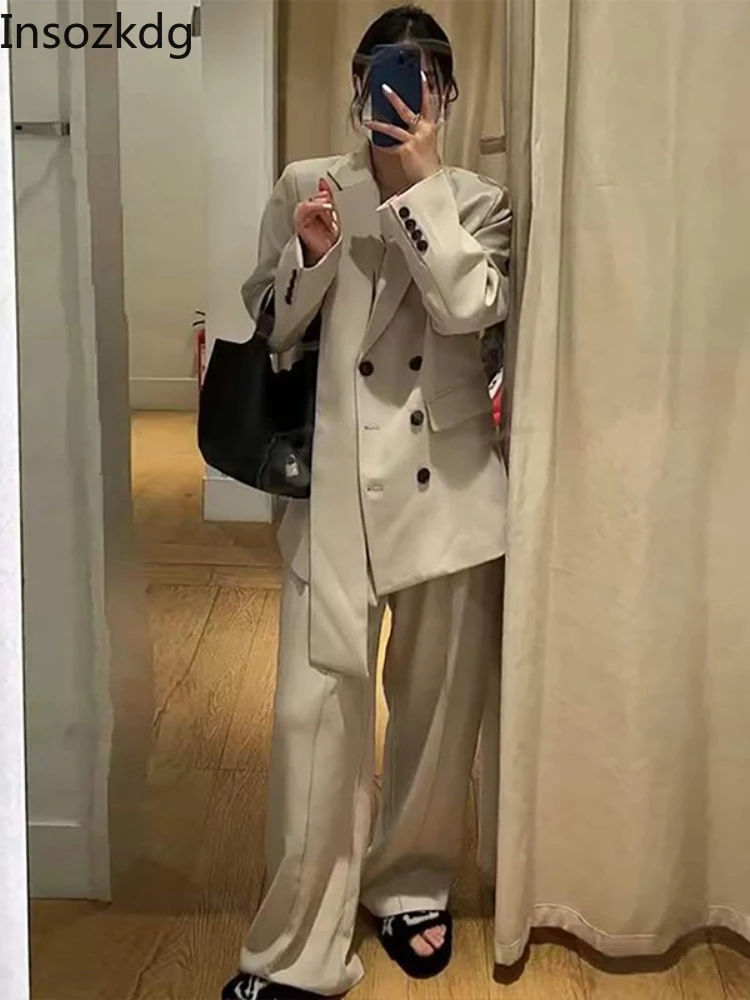 Lnsozkdg Korean Simple Blazer Jacket & High Waist Straight Wide-leg Pants Chic Ladies Loose Mopping Trousers Blazer Sets 2022
Lnsozkdg Korean Simple Blazer Jacket & High Waist Straight Wide-leg Pants Chic Ladies Loose Mopping Trousers Blazer Sets 2022