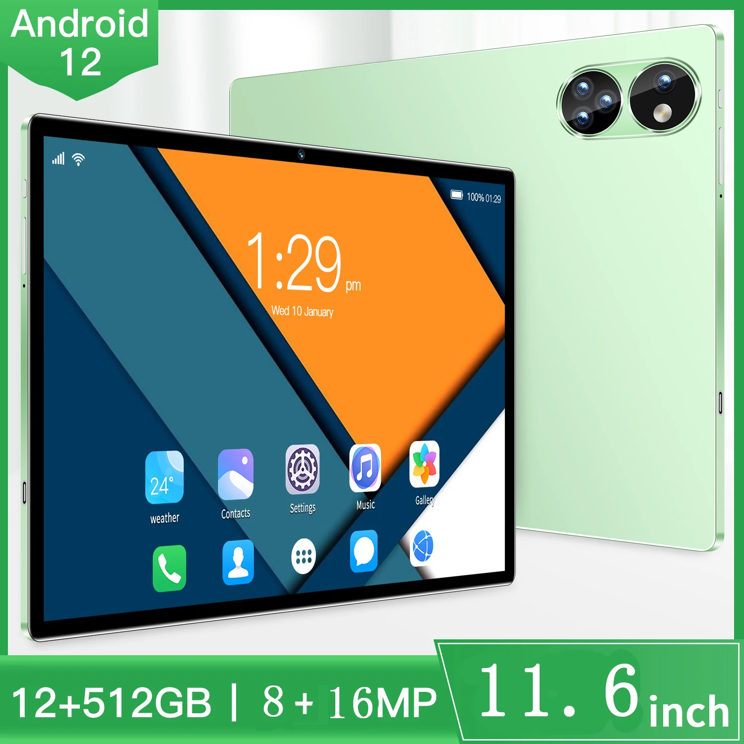 Android 12 Tablet PC 11.6 Inch Internet 12+512GB Tablet Dual Card 5G WIFI Bluetooth Tablet for Study Work Watching Movies
Android 12 Tablet PC 11.6 Inch Internet 12+512GB Tablet Dual Card 5G WIFI Bluetooth Tablet for Study Work Watching Movies
