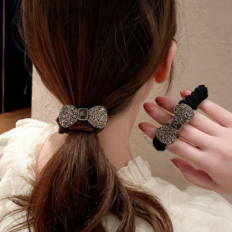 New Rhinestone Bow Rubber Band Hair Rope Girls Fashion Shiny Crystal Hair Ties Ponytail Accessories For Women Scrunchie Styling
New Rhinestone Bow Rubber Band Hair Rope Girls Fashion Shiny Crystal Hair Ties Ponytail Accessories For Women Scrunchie Styling