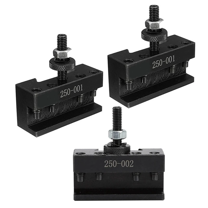 3 Pcs Quick Tool Change Holder Turning Facing Lathe Parting Blade, 2 Pcs 250-001 & 1 Pcs 250-002
3 Pcs Quick Tool Change Holder Turning Facing Lathe Parting Blade, 2 Pcs 250-001 & 1 Pcs 250-002