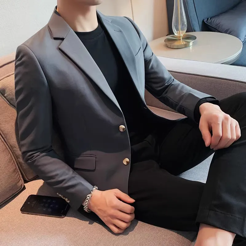 High Quality Solid Color Suit Jacket Men Slim Fit Casual Business Blazer Masculino Fashion Wedding Groom Social Dress Coat 2023
High Quality Solid Color Suit Jacket Men Slim Fit Casual Business Blazer Masculino Fashion Wedding Groom Social Dress Coat 2023