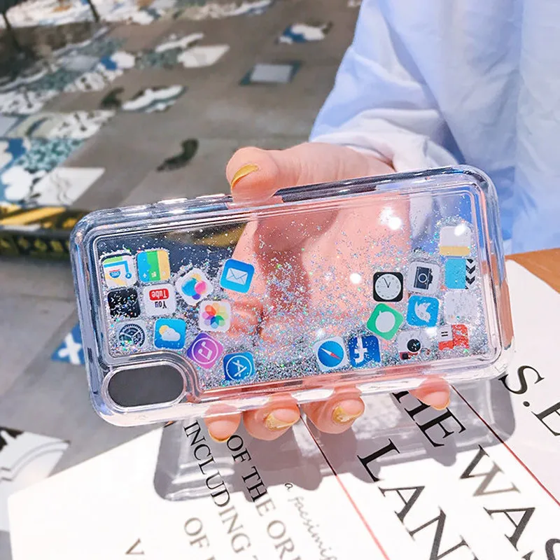 APP Icon Dynamic Phone Case For iphone 15 14 13 12 Mini 11 Pro XS Max XR X 6 7 8 Plus Transparent Liquid Quicksand Glitter Cover
APP Icon Dynamic Phone Case For iphone 15 14 13 12 Mini 11 Pro XS Max XR X 6 7 8 Plus Transparent Liquid Quicksand Glitter Cover