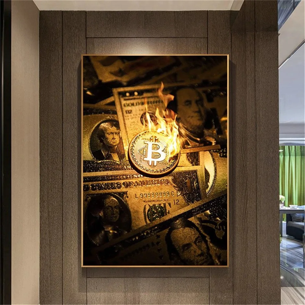 Burning Dollars Posters Modern Art Canvas Paintings Printing Creative Money Wall Art Picture for Living Room Home Decor Cuadros
Burning Dollars Posters Modern Art Canvas Paintings Printing Creative Money Wall Art Picture for Living Room Home Decor Cuadros