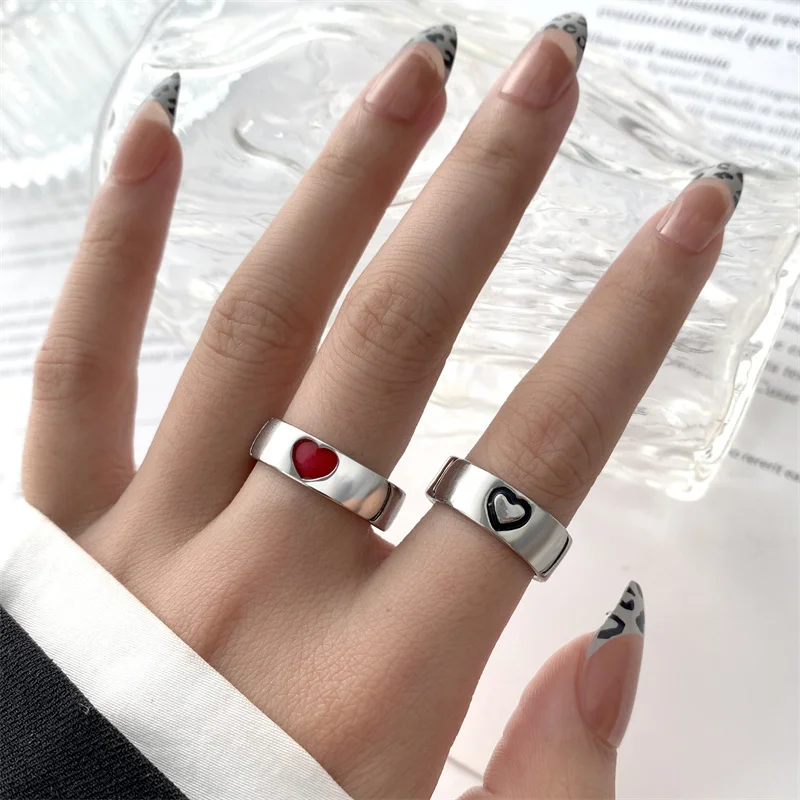 

Simple Couple Ring Men and Women Rings Combination Ins Wind Net Red Love Couple Ring Lover Gift Rings for Men